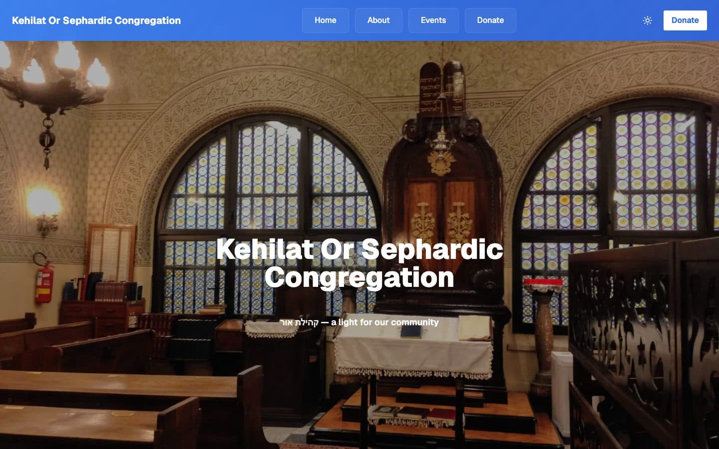 Kehilat Or Sephardic homepage