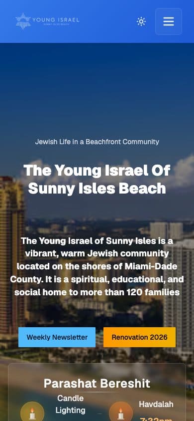 Young Israel of Sunny Isles Beach mobile homepage